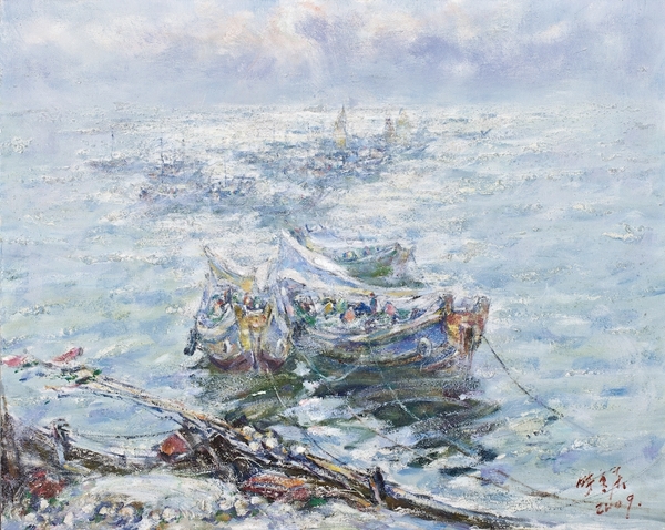 张重庆油画《泊》